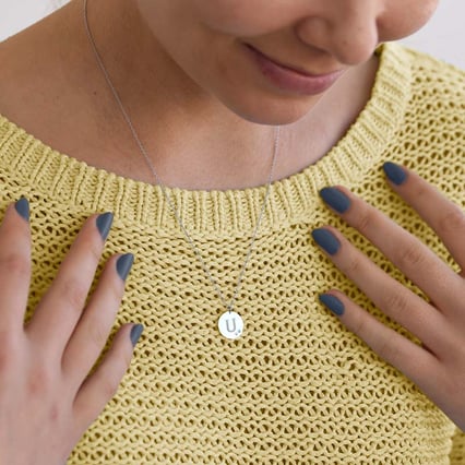 Přívěsek s gravírem a diamanty v barvách Ukrajiny