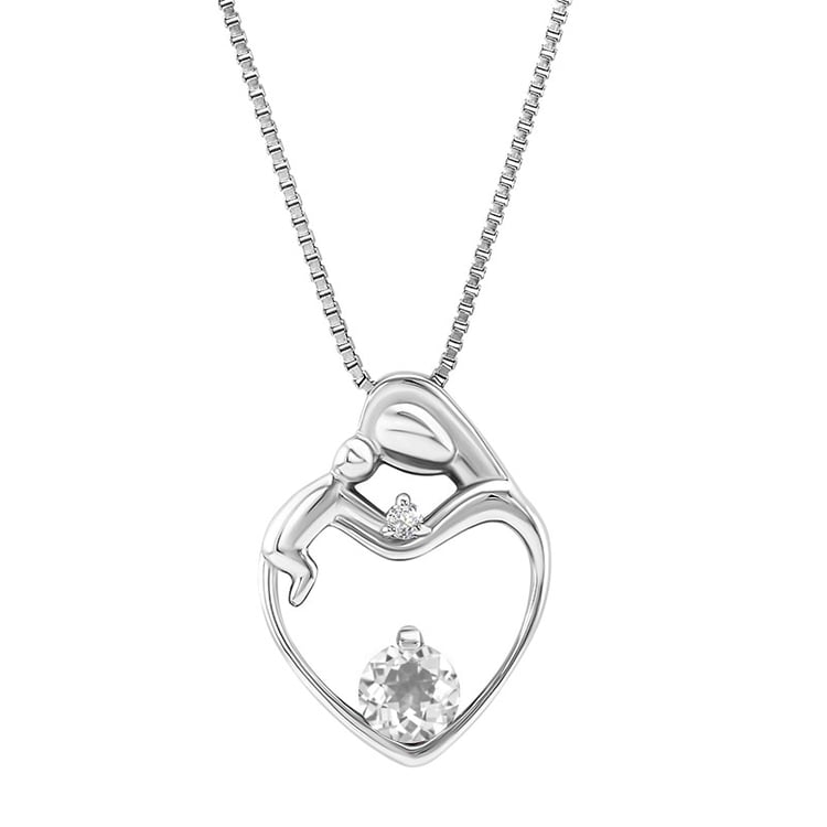 Stříbrný náhrdelník matka a dítě 35992