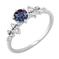 Zásnubní prsten s lab-grown alexandritem a lab-grown diamanty Olha