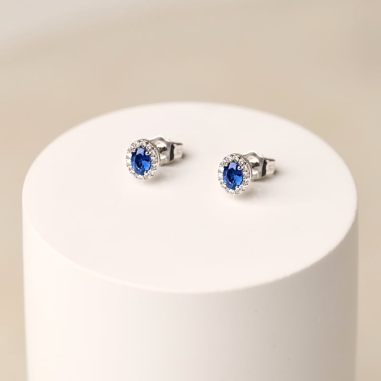 Jemné náušnice ze zlata se safíry a lab-grown diamanty Shrivatsa 165479