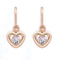 Zlaté dětské náušnice ve tvaru srdíčka Aurora