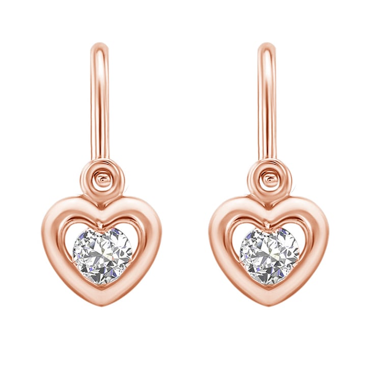 Dětské náušnice srdíčka dle výběru z růžového zlata 