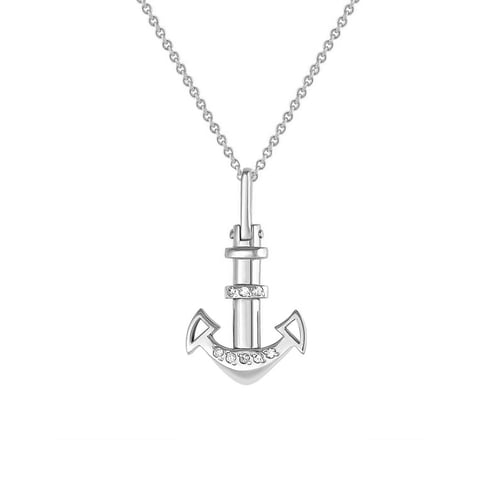 Stříbrný přívěsek kotva s lab-grown diamanty Anchor