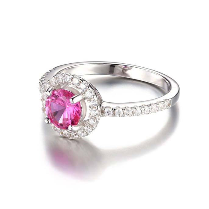 Safírový stříbrný prsten 19399