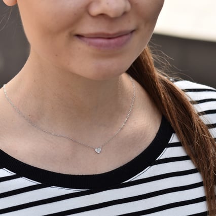 Srdíčkový náhrdelník s diamanty Maree
