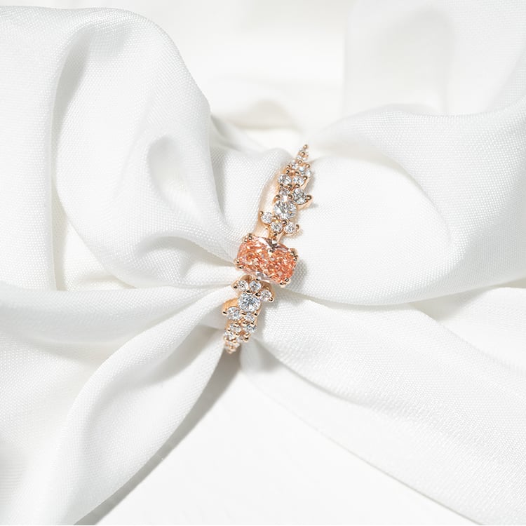 Zásnubní prsten s 0.30ct IGI certifikovaným broskvovým lab-grown diamantem Mica 125676