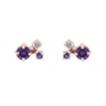 Fialové cluster náušnice s ametysty a drahokamy Kerrie