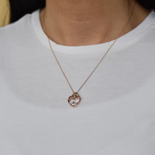 Přívěsek matka a dítě s bílým topazem a diamantem Ella