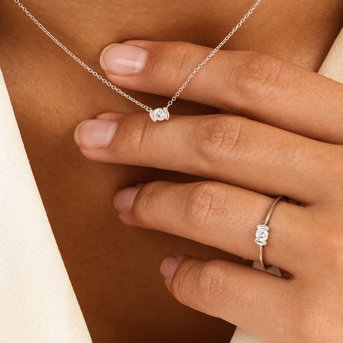 Minimalistický prsten ze stříbra s diamantem Otto