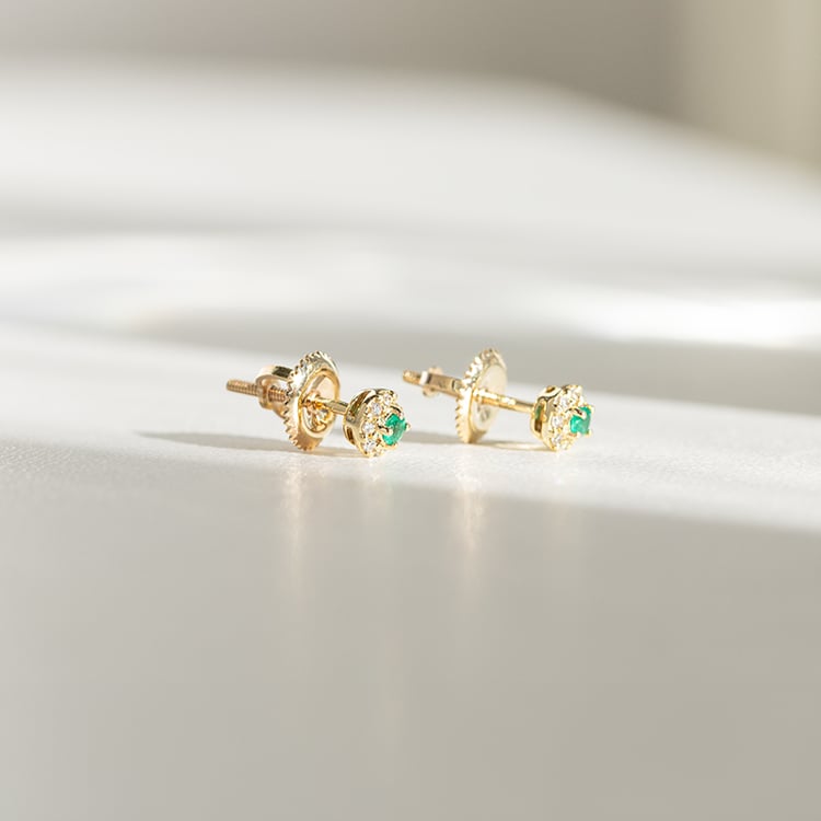 Smaragdové náušnice s diamanty Zowie 145654