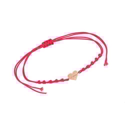 Provázkový srdcový náramek s gravírem a diamantem Kristie