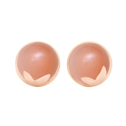 Zlaté náušnice s cabochon broskvovými měsíčními kameny Erica