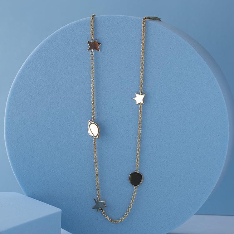 Stříbrný náhrdelník s planetami a hvězdami Malý princ 141382