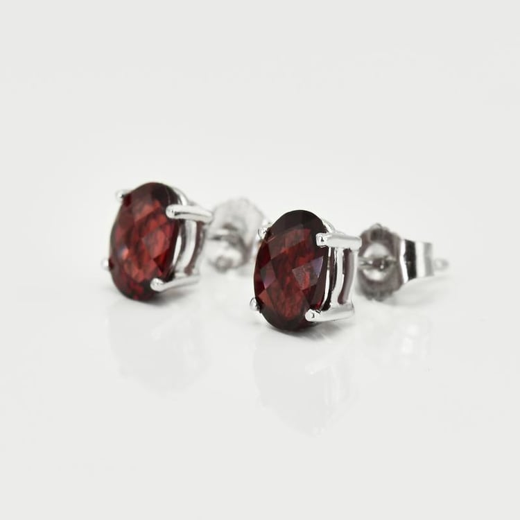 Granátové oválky v náušnicích 17247