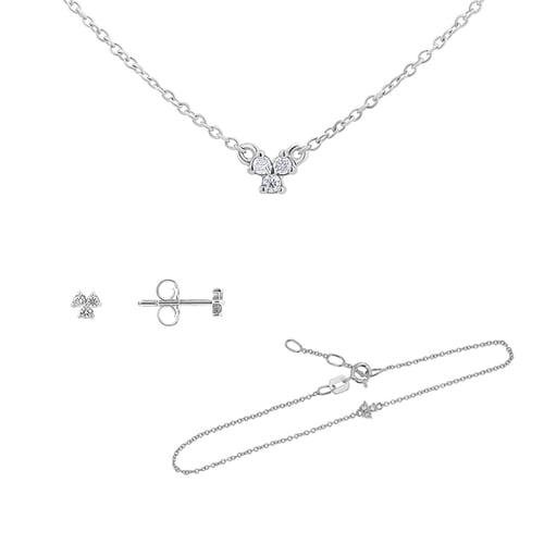 Sada minimalistických šperků se třemi lab-grown diamanty Milton