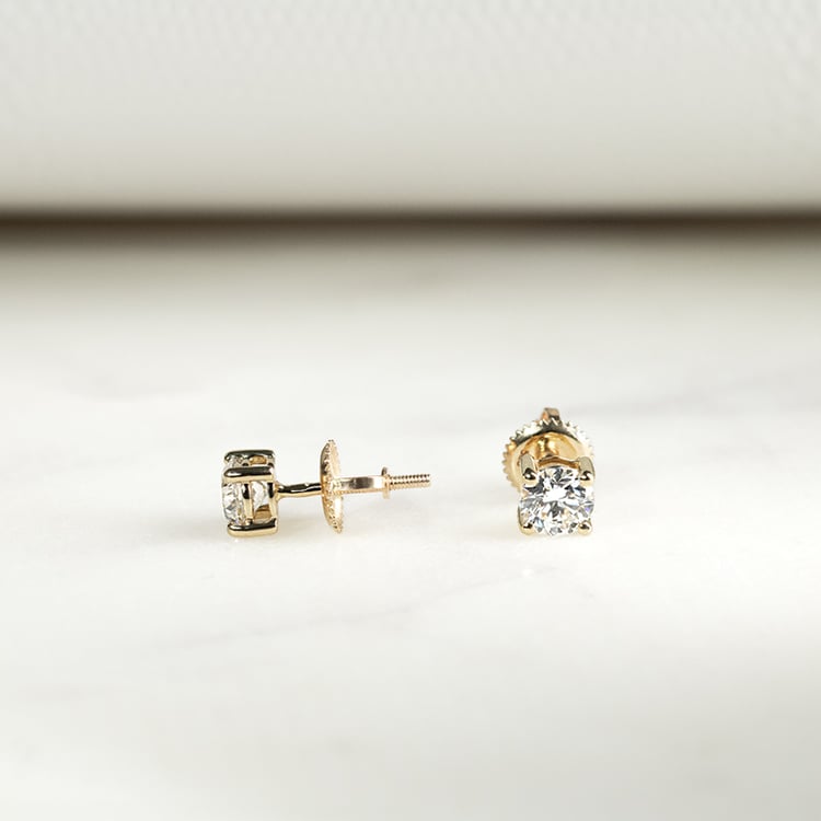 Zlaté šroubovací náušnice s IGI certifikovanými 0.50ct lab-grown diamanty Christi 132855