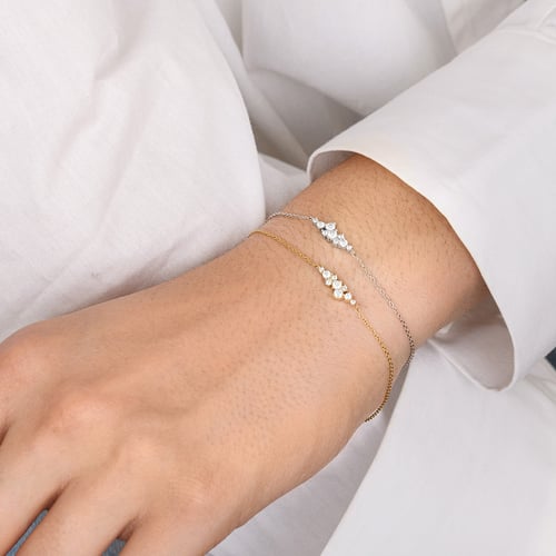 Minimalistický cluster náramek s lab-grown diamanty Lucy