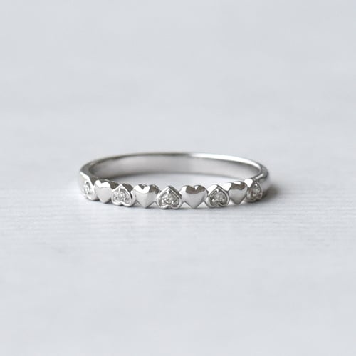 Srdíčkový eternity prsten s lab-grown diamanty Fople