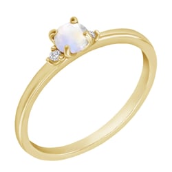 Zlatý zásnubní prsten s měsíčním kamenem a diamanty Hye