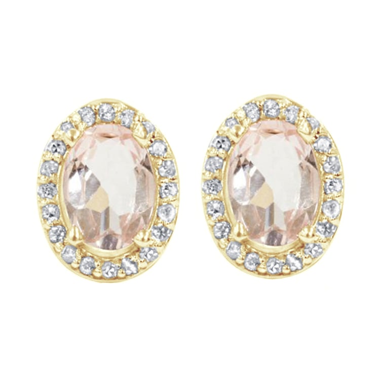 Diamantové náušnice s morganity 82755