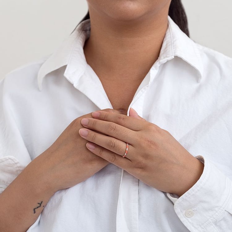 Keramický prsten s diamanty Astair 128640