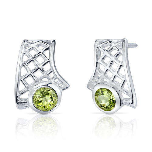 Stříbrné náušnice s olivíny