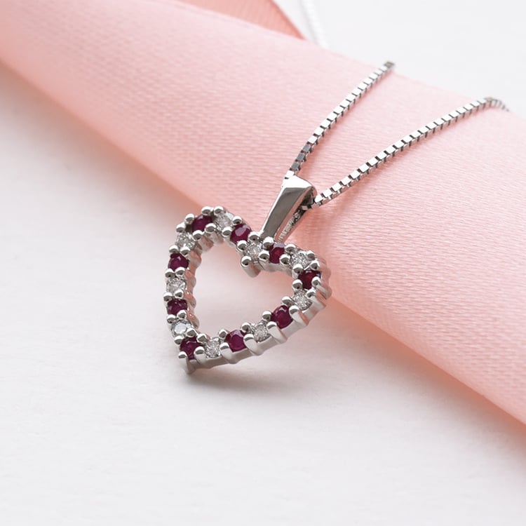 Zlaté srdíčko plné diamantů a rubínů 78449