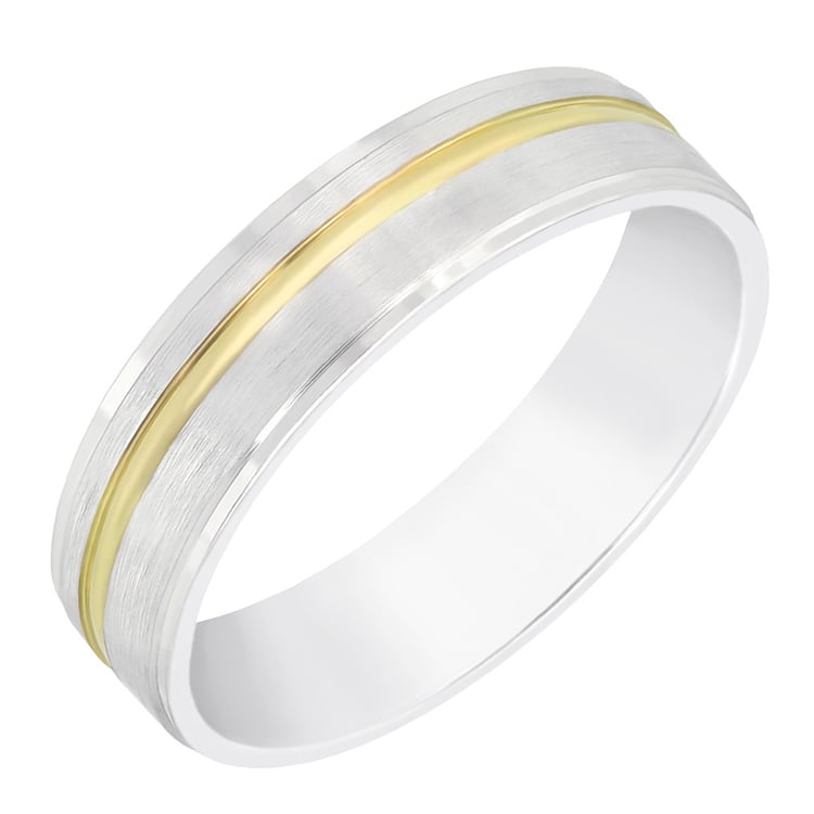 Pánský dvojbarevný snubní prsten 60599