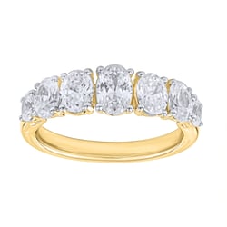 Zlatý prsten s oválnými lab-grown diamanty Rasel