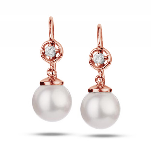 Perlové náušnice z růžového zlata 79151