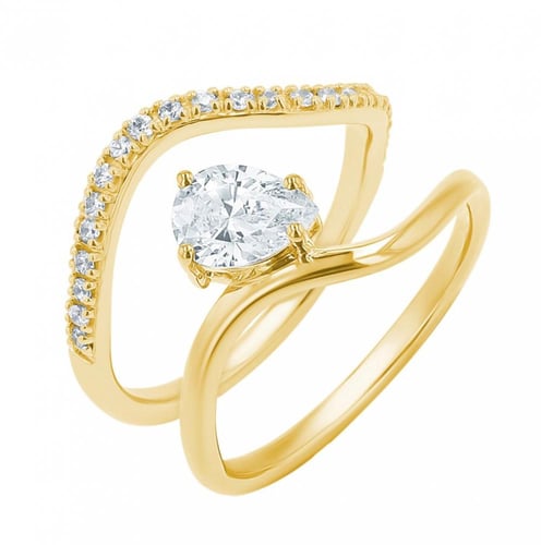 Romantický zásnubní set atypických prstýnků s lab-grown diamanty Emmy