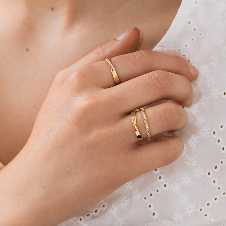 Propletený eternity prsten s diamanty a pánský komfortní prsten Frances 154482