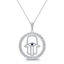 Přívěsek ve tvaru ruky se safírem Hamsa