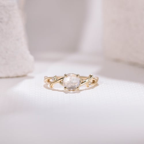 Romantický prsten s měsíčním kamenem a diamanty Makena