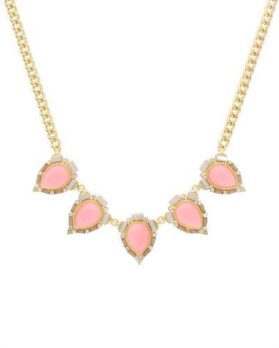 Růžový pozlacený náhrdelník