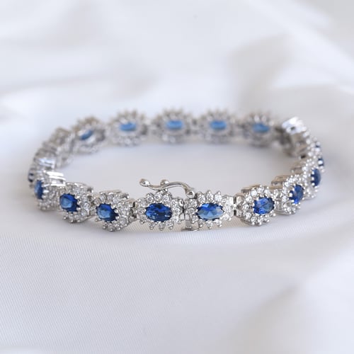 Luxusní náramek s lab-grown safíry a diamanty Dorotéia