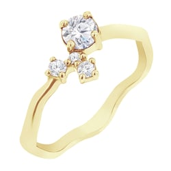 Cluster prsten s moissanitem a lab-grown diamanty Roche