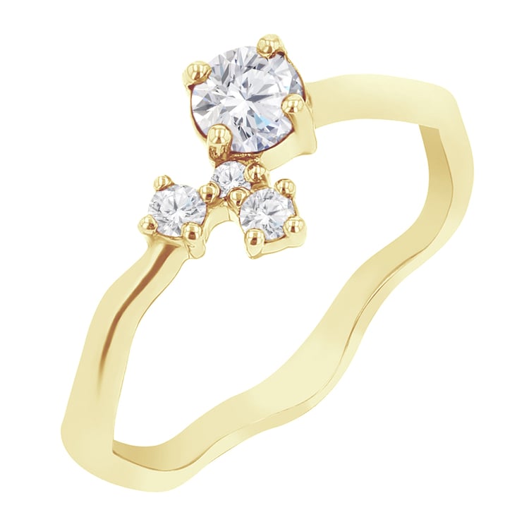 Cluster prsten s moissanitem a lab-grown diamanty Roche 125303