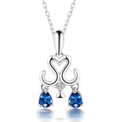 Přívěsek ve znamení Vah se safíry a diamanty Balanza