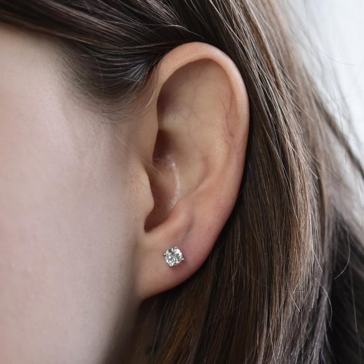 Náušnice ze zlata s bílými topazy Argaiso 29487