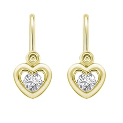Zlaté dětské náušnice ve tvaru srdíčka Aurora