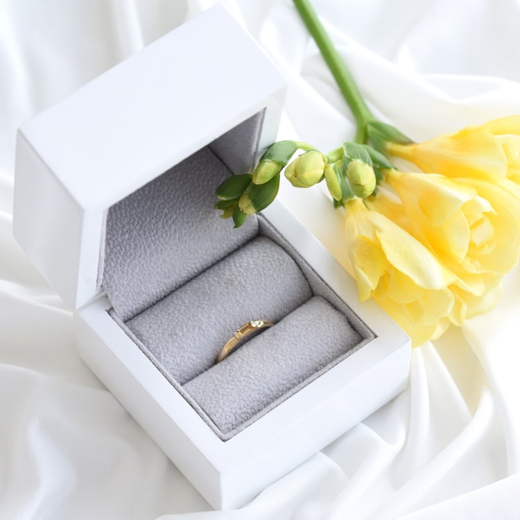 prsten s citrínem ze žlutého zlata 82380