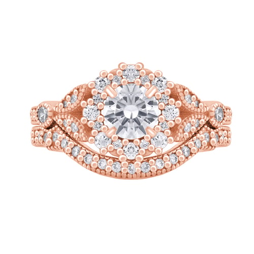 Vintage set prstenů ze zlata vykládaného diamanty Jill