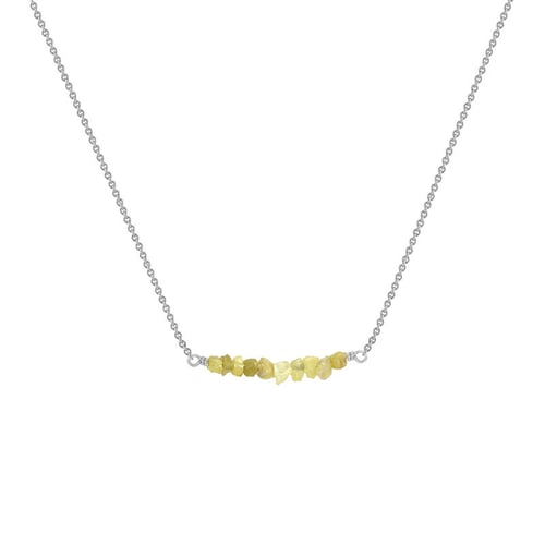 Zlatý choker se žlutými nebroušenými diamanty Inaku