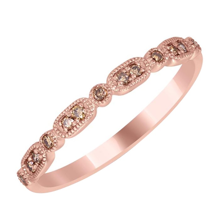 Zlatý eternity prsten s champagne diamanty