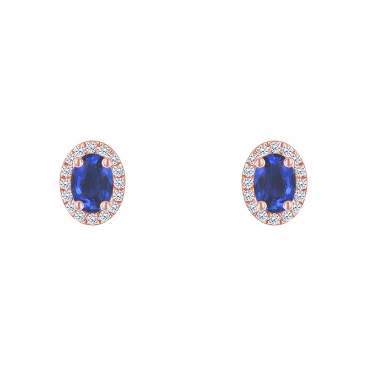 Safírové náušnice z růžového zlata 79784