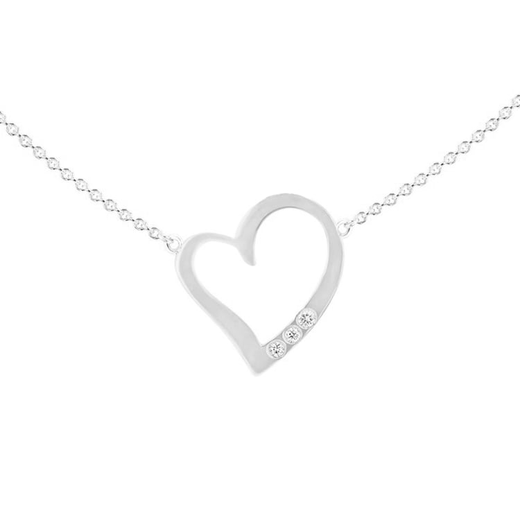 Náhrdelník ve tvaru srdce s diamanty a gravírem Rimsha 102038