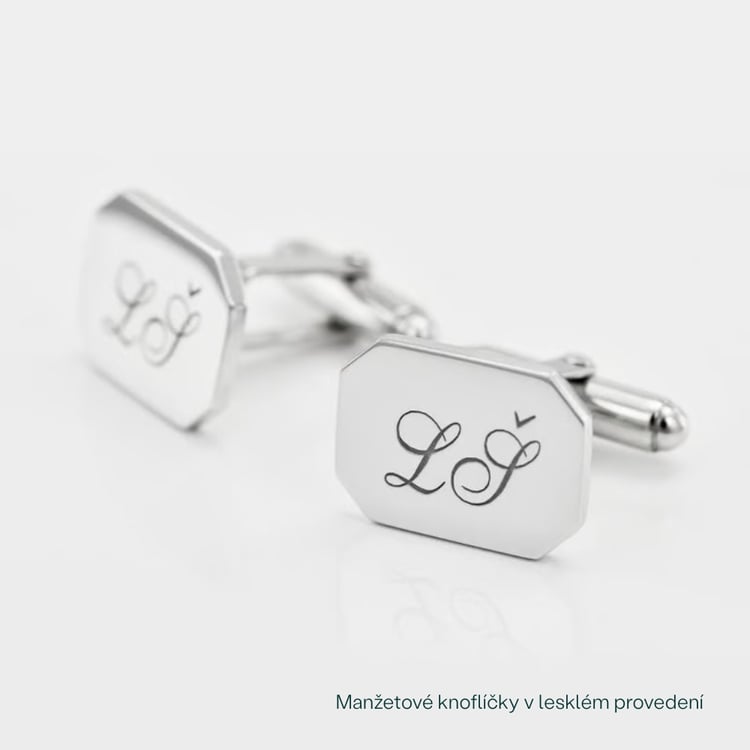 Stříbrné manžetové knoflíčky s gravírem 165212