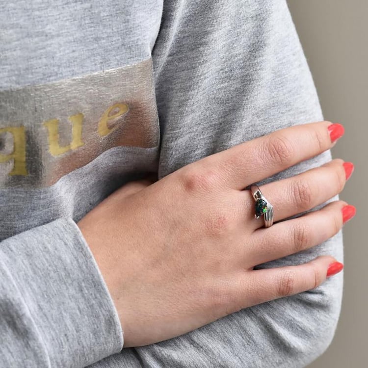 Stříbrný prsten s opálem 42604