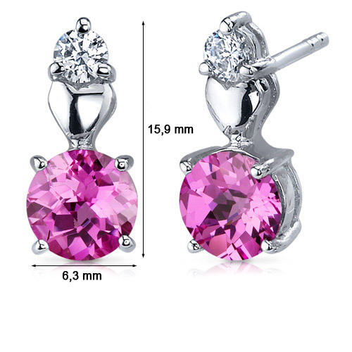 Safíry a zirkony ve stříbrných náušnicích 3003